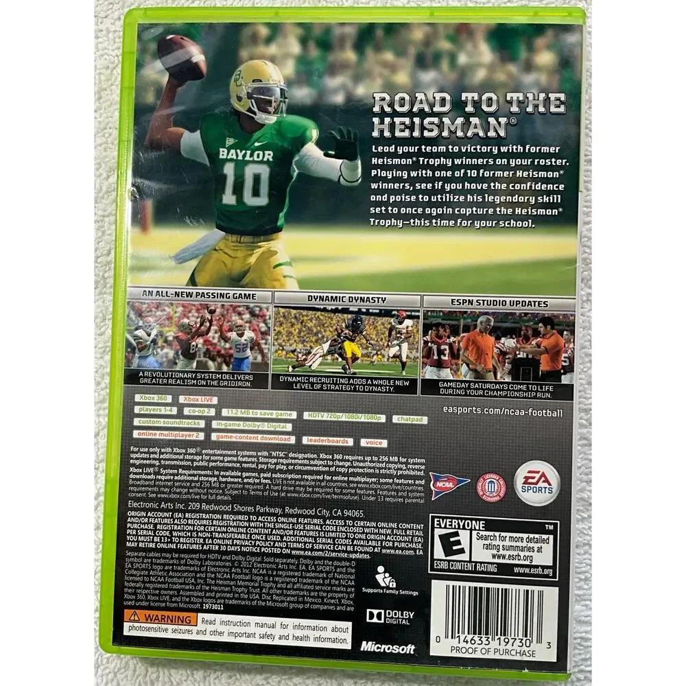 NCAA Football 13 Microsoft Xbox 360 Heisman Trophy Winners 1988, 2011 Very Clean
